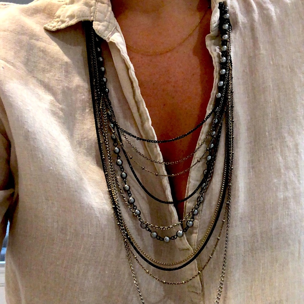 Beaded drape necklace